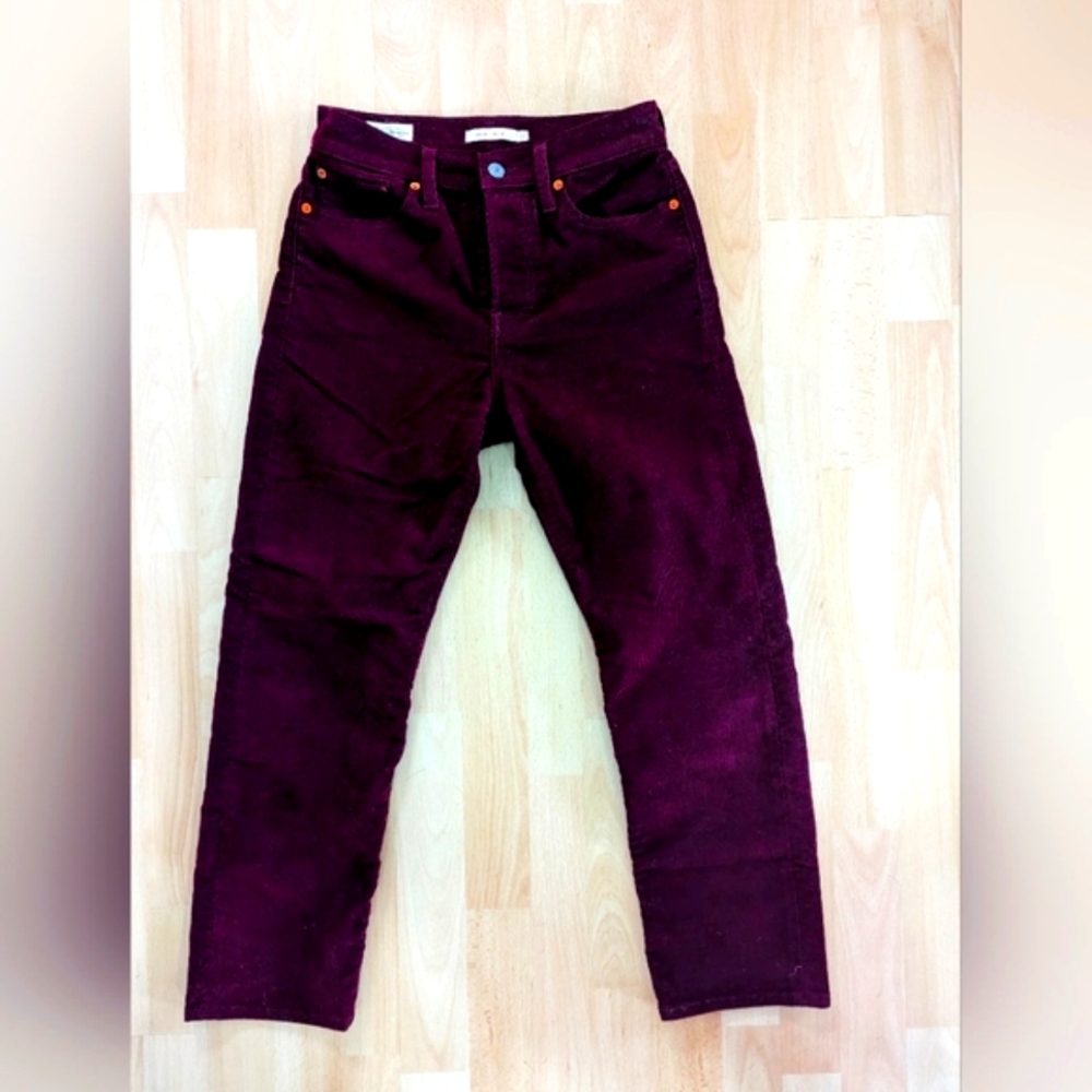Levi's Premium 501 Wedgie Straight Size 27 corduroy burgundy